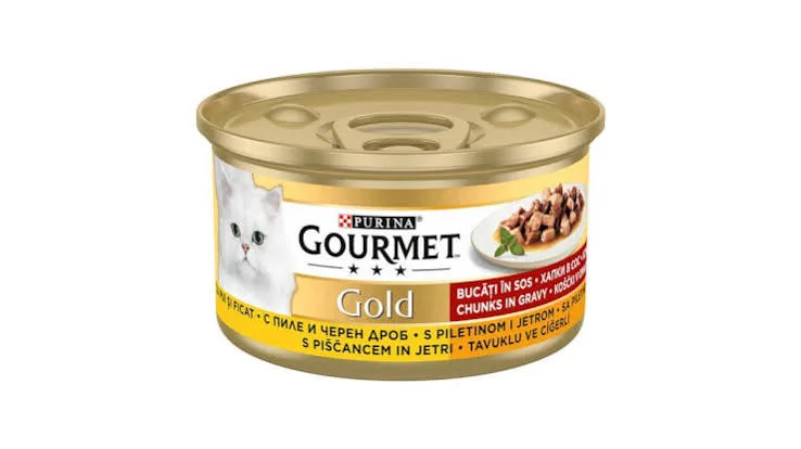 GOURMET GOLD MH MAČKA KOMAD. U UMAKU PILE/JETRA 85g
